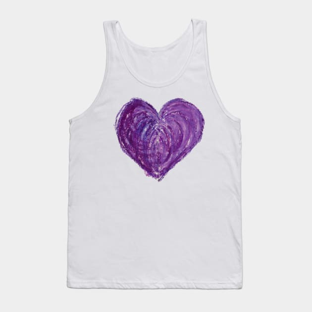 Purple Heart Drawn With Oil Pastels Tank Top by CrysOdenkirk